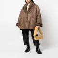 A.N.G.E.L.O. Vintage Cult 1980s faux-fur trimmed leather coat - Brown