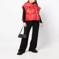 Goen.J Vegan-leather quilted-down gilet - Red