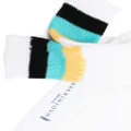 Mackintosh Leopard stripe-trim cotton socks - White