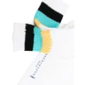 Mackintosh Leopard stripe-trim cotton socks - White