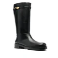 Versace plaque-detail polished-finish boots - Black