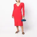 Victoria Beckham deep V-neck midi-dress - Red
