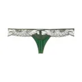 I.D. Sarrieri embroidered tulle thong - Green