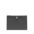 Thom Browne pebbled rectangular clutch bag - Grey