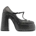 Casadei rhinestone-embellished 160mm heel pumps - Black