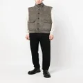 Kiton feather-down suede padded gilet - Brown