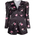 GANNI floral-print minidress - Black