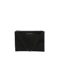 Alexander McQueen logo-print envelope clutch - Black