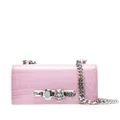 Alexander McQueen Jewelled crocodile-embossed satchel bag - Pink