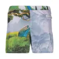 Valentino Garavani Floating Island print swim shorts - Grey