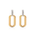 Tory Burch crystal-embellished long hoop earrings - Gold