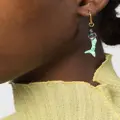 Marni mermaid-pendant asymmetric hoop earrings - Brown