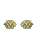 Oscar de la Renta brass flower-shaped earrings - Gold