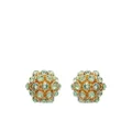 Oscar de la Renta brass flower-shaped earrings - Gold