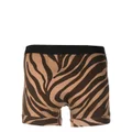 TOM FORD logo waistband zebra-print boxer - Brown