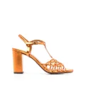 Chie Mihara metallic-effect 90mm sandals - Orange