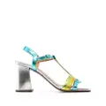 Chie Mihara metallic open-toe 90mm sandals - Blue