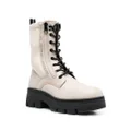 Calvin Klein lace-up leather combat boots - Neutrals