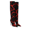 Dolce & Gabbana abstract-print knee-length boots - Red