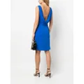 Christian Dior Pre-Owned 2010s draped back sleeveless dress - Blue