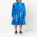 Marni painterly-print A-line skirt - Blue