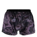 TOM FORD '70s paisley floral swim shorts - Purple