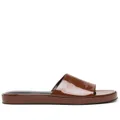 BY FAR Shana patent leather sandals - Brown