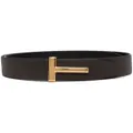 TOM FORD reversible T logo leather belt - Brown
