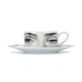 Fornasetti patterned decorative cup and saucer - White