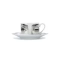 Fornasetti patterned decorative cup and saucer - White