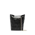 Alexander McQueen embroidered mini bucket bag - Black