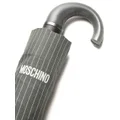 Moschino pinstriped logo-print compact umbrella - Grey