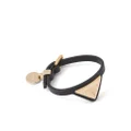 Prada triangle-logo leather bracelet - Black