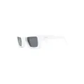 Prada Eyewear logo-lettering rectangle-frame glasses - White