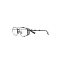 Balmain Eyewear clear-lens logo-plaque glasses - Black