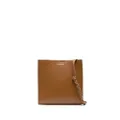 Jil Sander logo-lettering leather shoulder bag - Brown