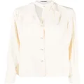 Jil Sander asymmetric-collar long-sleeved blouse - Neutrals