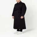 AMI Paris pointed-collar tie-waist trench coat - Black