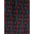 Saint Laurent logo-print silk scarf - Black
