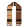 Burberry two-tone checked cashmere scarf - Brown