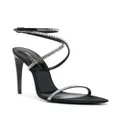 Saint Laurent Georgia rhinestone-embellished satin sandals - Black