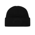 Burberry logo crest embroidery knitted cashmere beanie - Black