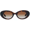 Burberry tortoiseshell oversized round sunglasses - Brown
