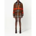 Burberry checked pleated wool mini skirt - Brown