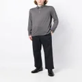 Kiton long-sleeved jersey polo shirt - Grey