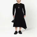 Jil Sander wool asymmetric midi-dress - Black
