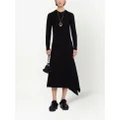 Jil Sander wool asymmetric midi-dress - Black