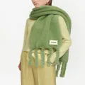 Jil Sander fringe mohair-wool scarf - Green