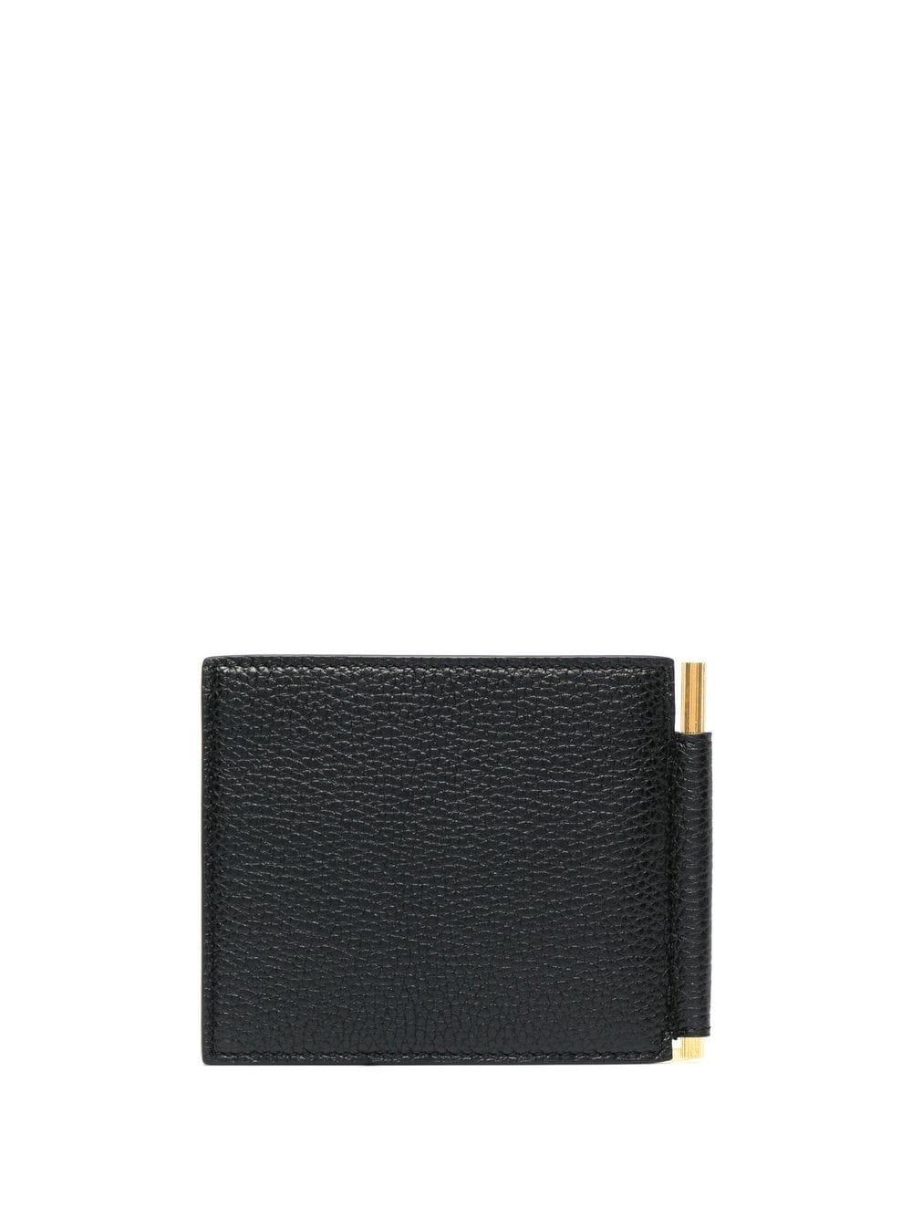 TOM FORD money clip leather wallet - Black