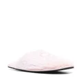 Calvin Klein logo appliqué faux-fur slippers - Pink